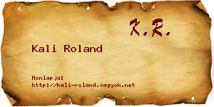 Kali Roland névjegykártya